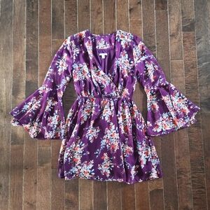 Francesca's Floral Bell Sleeve Dress